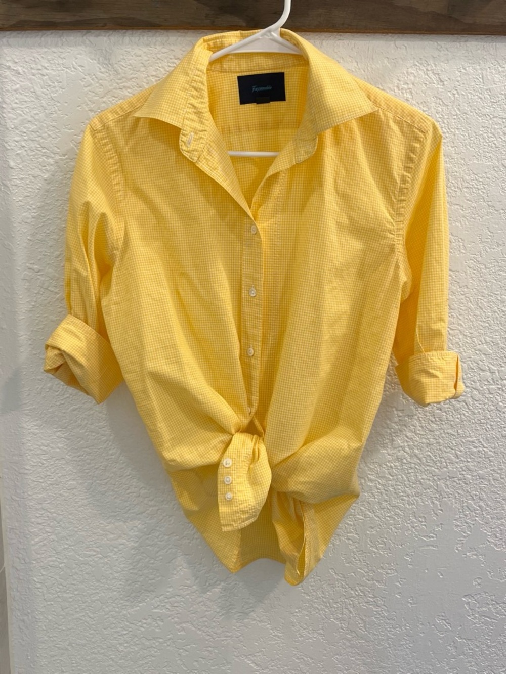 Faconnable Pale Yellow Casual Button-Down Shirt